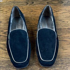 Chocolate Blu Suede Loafers NIB